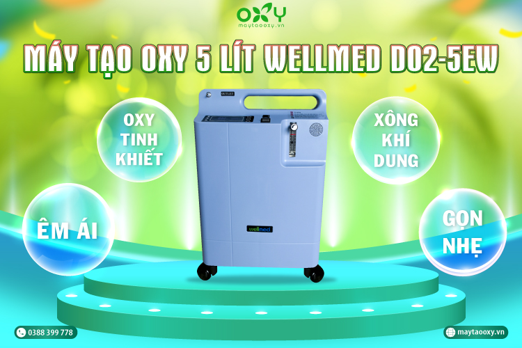 Máy tạo oxy 5 lít Wellmed DO2-5EW - Top 3 máy tạo oxy y tế tốt nhất hiện nay