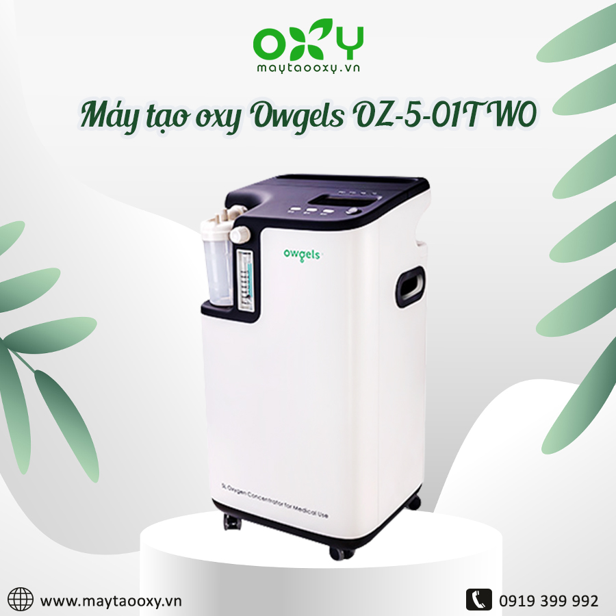 Máy tạo oxy 5 lít Owgels OZ-5-01TW0 tích hợp xông mũi họng