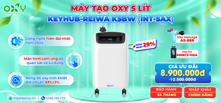 Máy tạo oxy Reiwa 5 lít K5BW (INT-5AX)